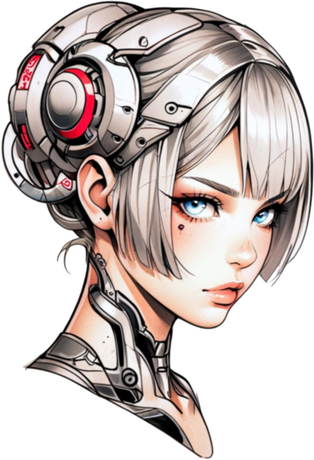 Nadruk Cyborg Girl - Przód